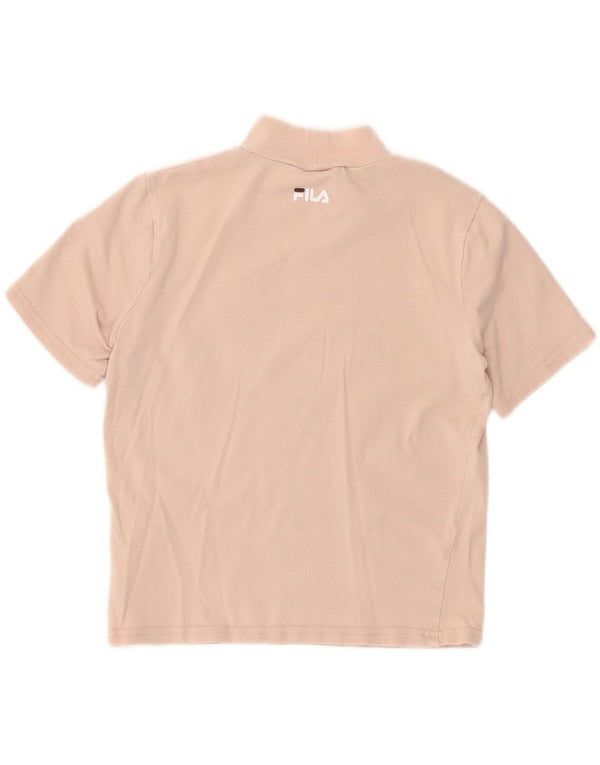 Fila Womens Crop Graphic T-Shirt Top UK 10 Small Pink Cotton