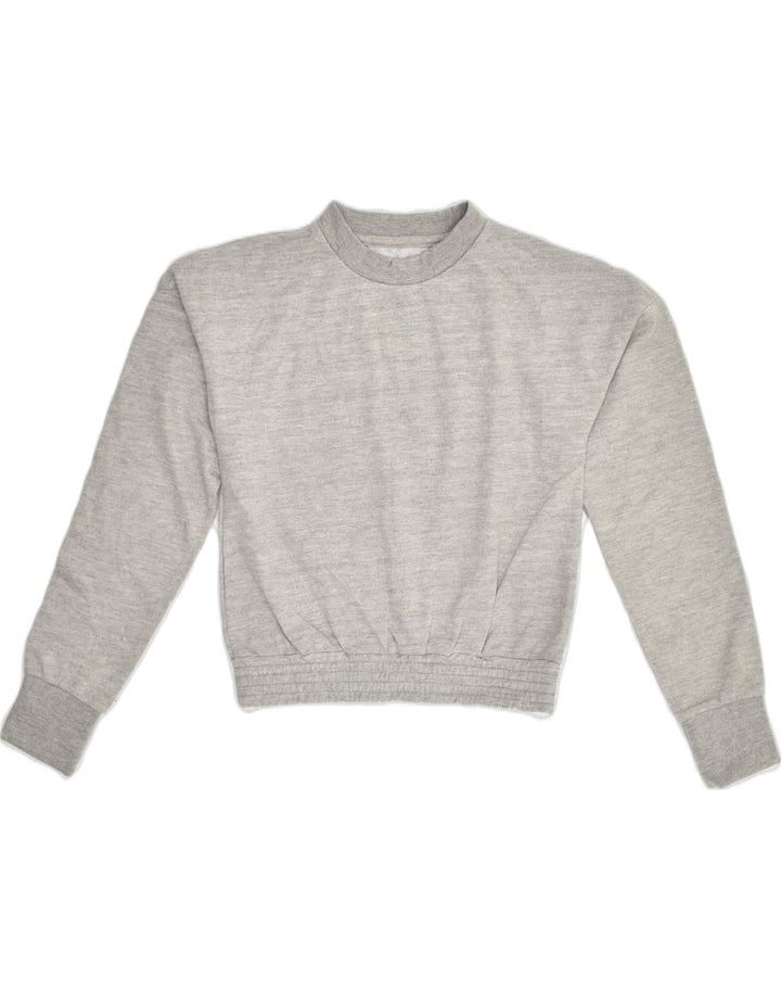 OASIS Womens Crop Sweatshirt Jumper UK 8 Small Grey Cotton | Vintage Oasis | Thrift | Second-Hand Oasis | Used Clothing | Messina Hembry 