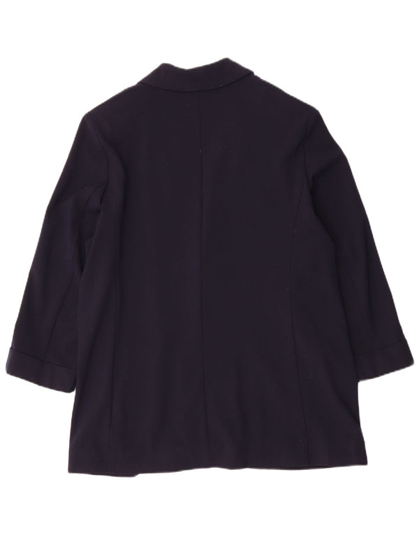 Marks & Spencer Womens 3/4 Sleeve Open Blazer Jacket UK 14 Medium Navy Blue