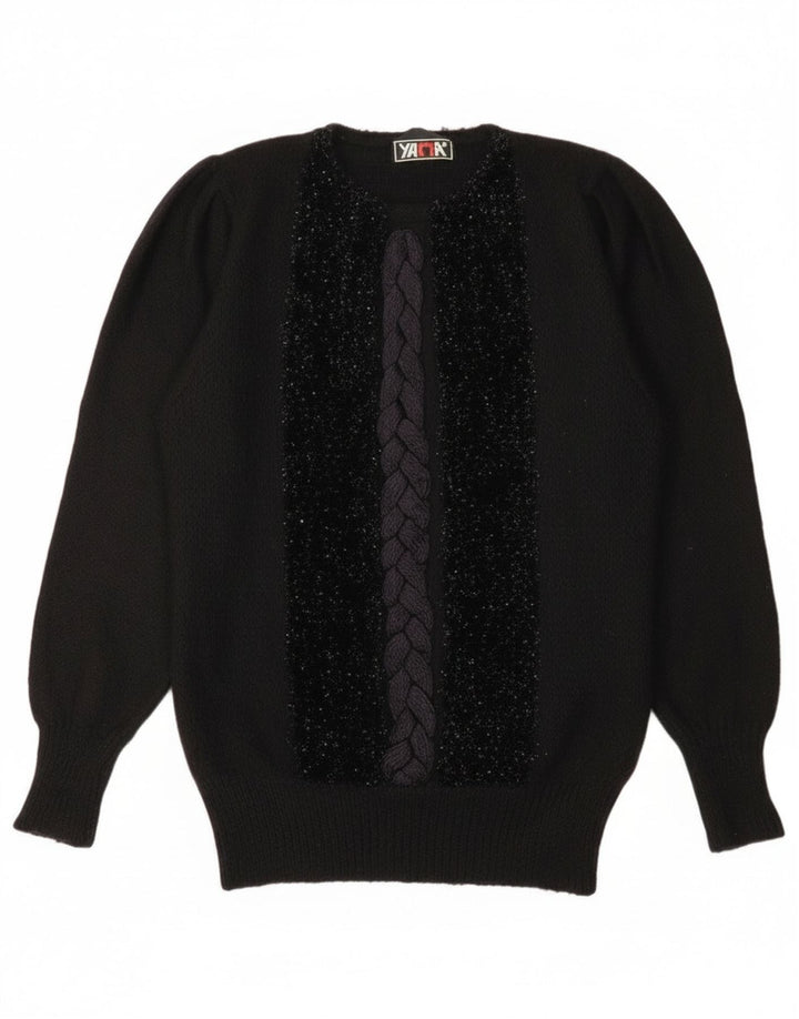 Vintage Womens Crew Neck Jumper Sweater IT 44 Medium Black