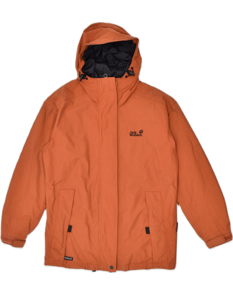 JACK WOLFSKIN Womens Hooded Windbreaker Jacket UK 8 Small Orange Nylon | Vintage | Thrift | Second-Hand | Used Clothing | Messina Hembry 