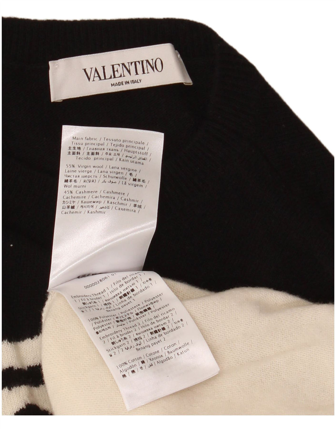 Valentino Womens Crew Neck Jumper Sweater UK 12 Medium Off White Classic