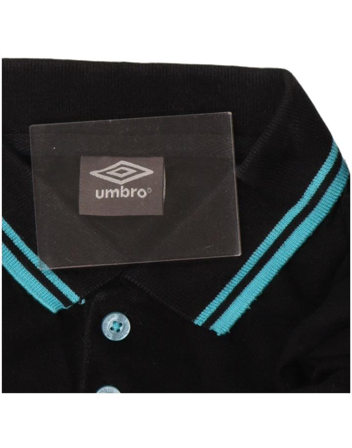 UMBRO Mens Polo Shirt Medium Black Cotton