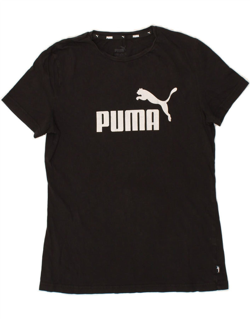 PUMA Girls Graphic T-Shirt Top 15-16 Years Black Cotton | Vintage Puma | Thrift | Second-Hand Puma | Used Clothing | Messina Hembry 