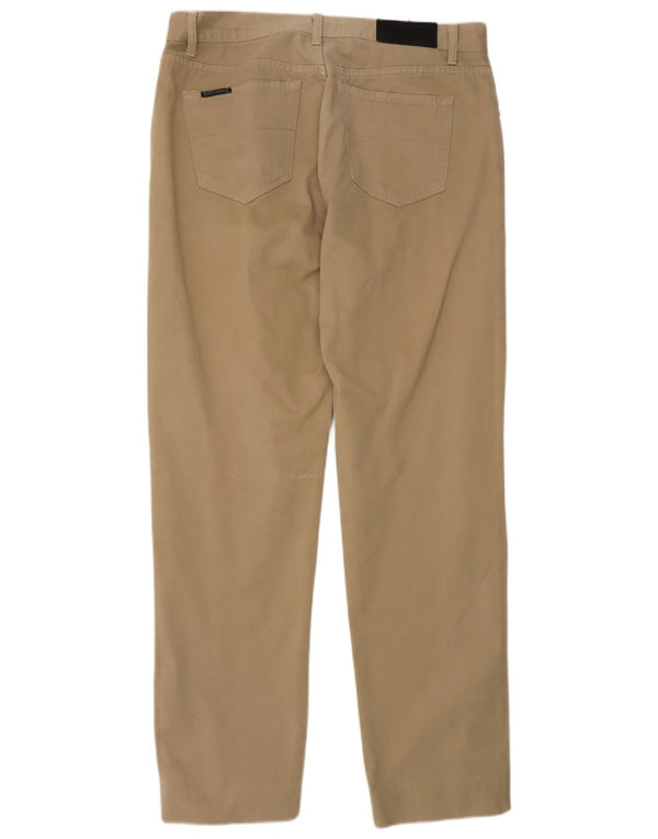 Gant Mens Straight Casual Trousers W36 L34 Beige Cotton