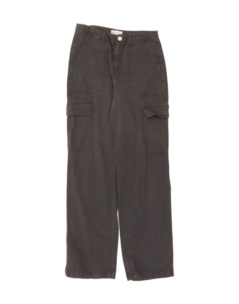 ZARA Womens Straight Cargo Trousers EU 40 Medium W30 L32 Grey Cotton Vintage Zara and Second-Hand Zara from Messina Hembry 