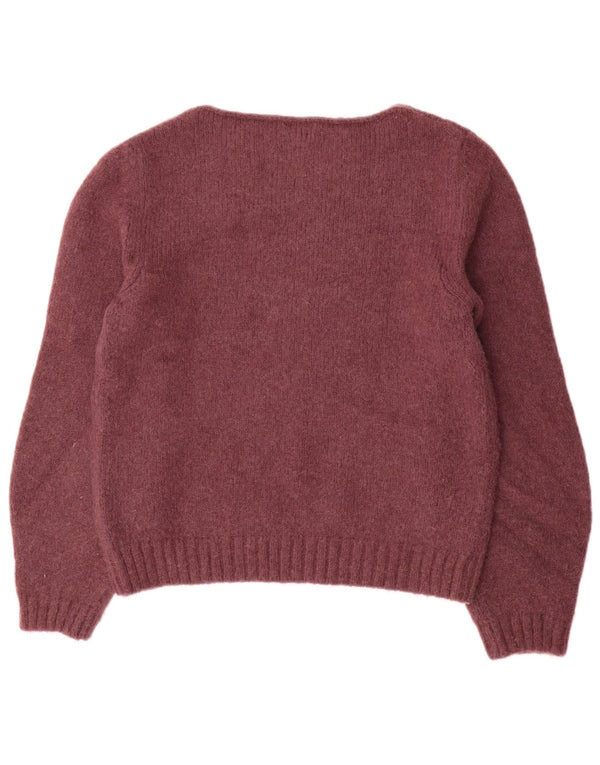 Massimo Dutti Womens Boat Neck Jumper Sweater UK 18 XL Burgundy