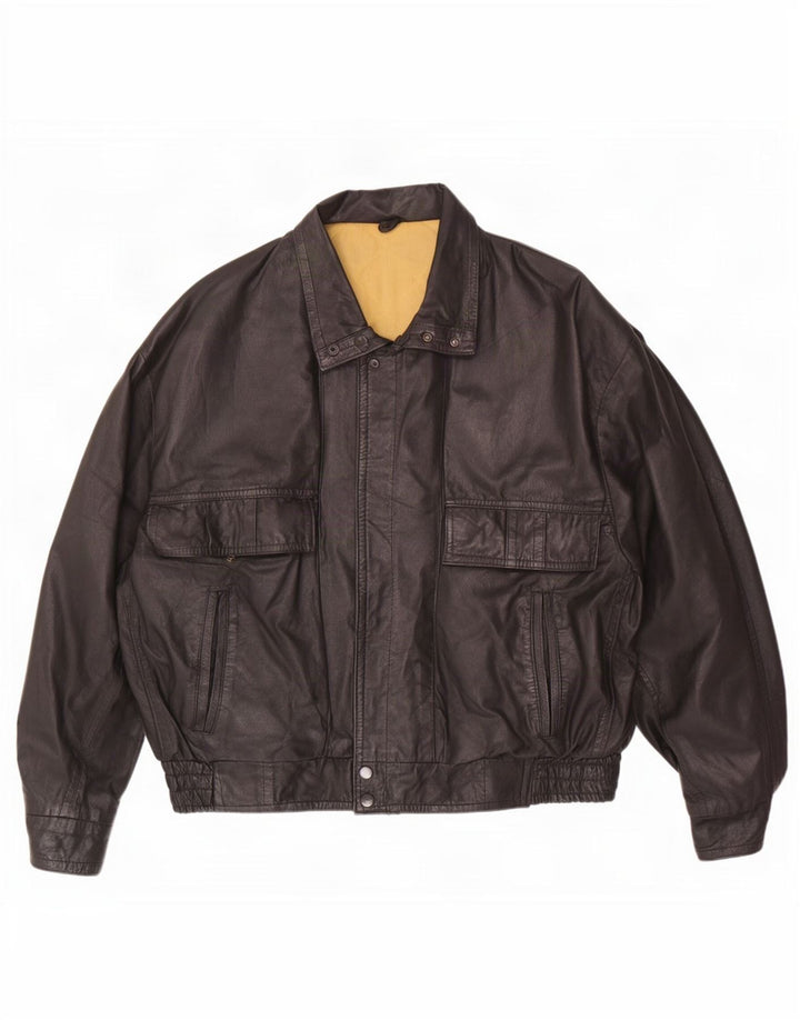 Vintage Mens Leather Jacket UK 40 Large Black