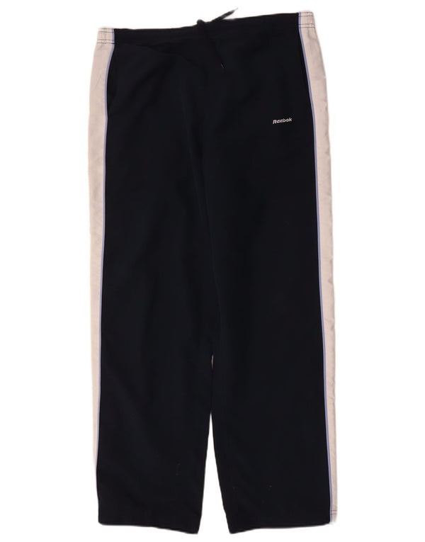 Reebok Womens Tracksuit Trousers UK 14 Large Navy Blue Colourblock