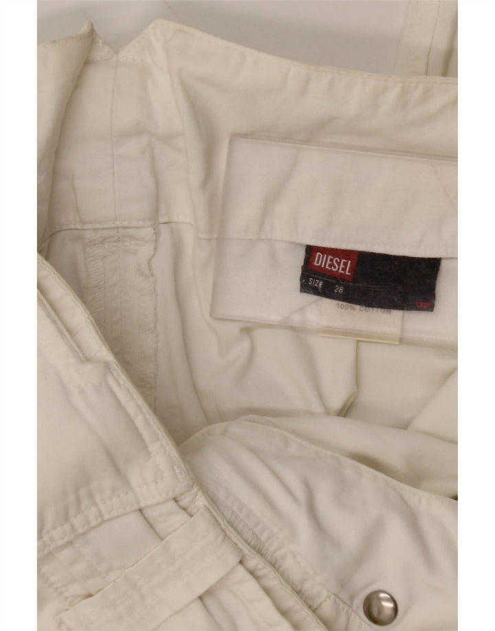 DIESEL Womens Loose Fit Chino Trousers W28 L31 White Cotton
