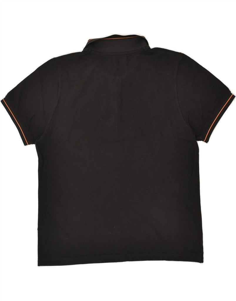 LIU JO Mens Zip Neck Polo Shirt Medium Black Cotton | Vintage Liu Jo | Thrift | Second-Hand Liu Jo | Used Clothing | Messina Hembry 