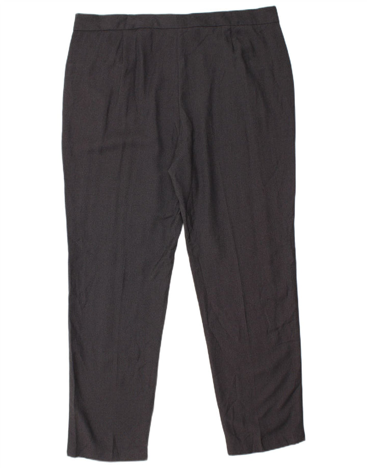 Marks & Spencer Womens Slim Suit Trousers UK 18 XL W40 L30 Grey Polyester