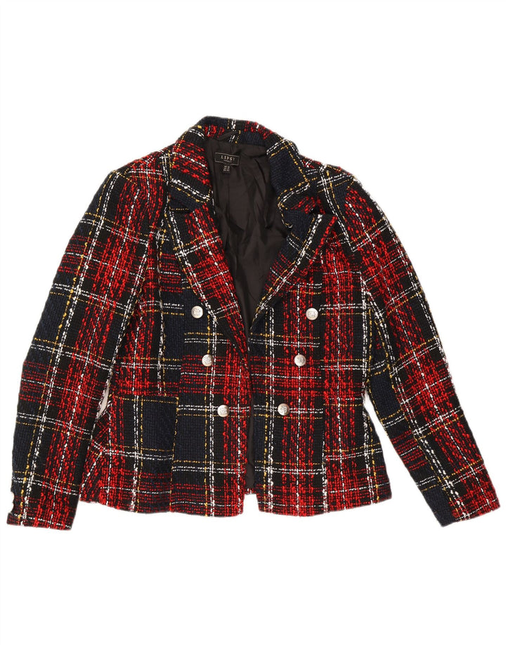 Lipsy Womens Blazer Jacket UK 16 Large Red Check Polyester