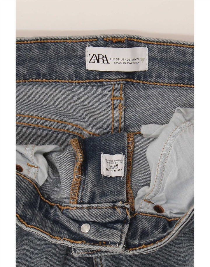 Zara Womens Crop Bootcut Jeans EU 38 Small W28 L26 Blue Cotton