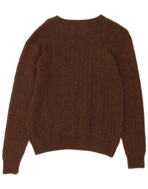 Polo Ralph Lauren Womens Crew Neck Jumper Sweater UK 14 Large Brown