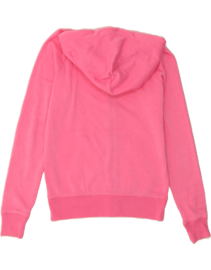 JACK WILLS Womens Oversized Zip Hoodie Sweater UK 10 Small Pink Polyester Vintage Jack Wills and Second-Hand Jack Wills from Messina Hembry 