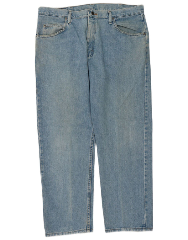 Wrangler Mens Relaxed Fit Straight Jeans W38 L29 Blue Cotton