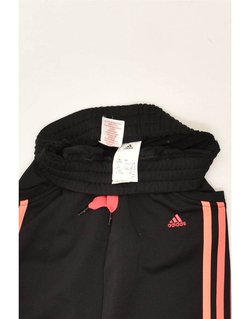 ADIDAS Girls Tracksuit Trousers Joggers 9-10 Years Black Polyester | Vintage Adidas | Thrift | Second-Hand Adidas | Used Clothing | Messina Hembry 