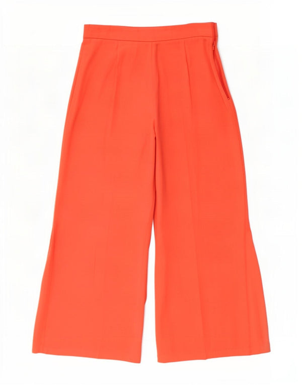 Zara Womens Wide Leg Capri Trousers Medium W28 L22 Orange Polyester