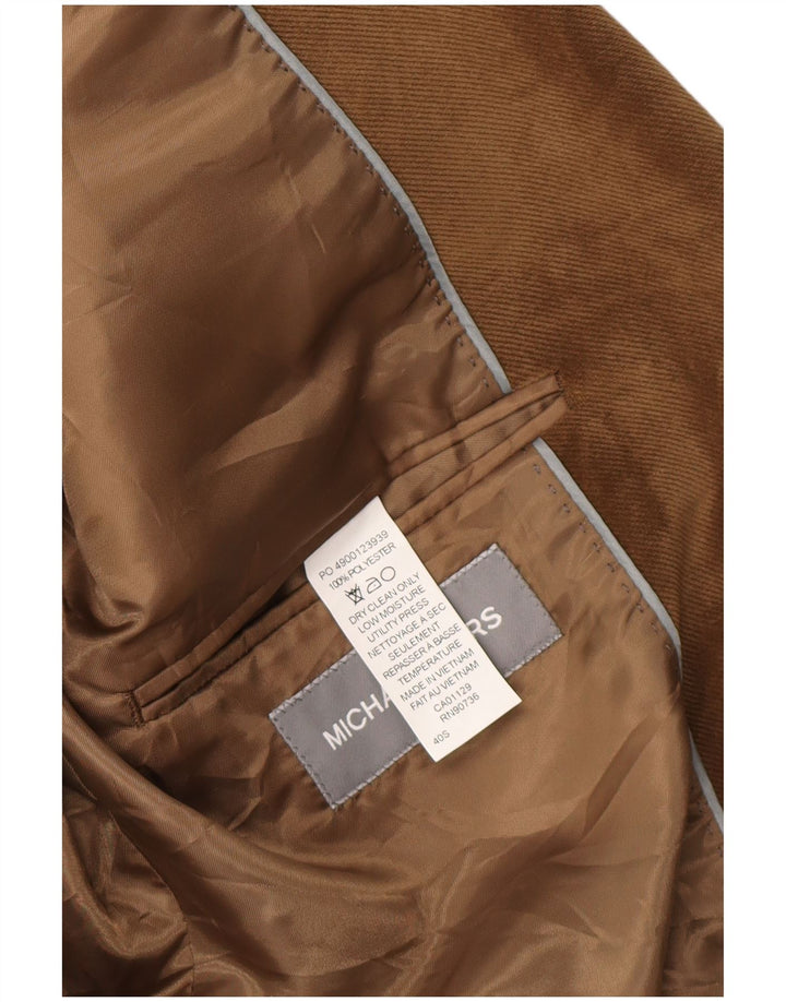Michael Kors Mens 2 Button Blazer Jacket UK 40 Large Brown Polyester