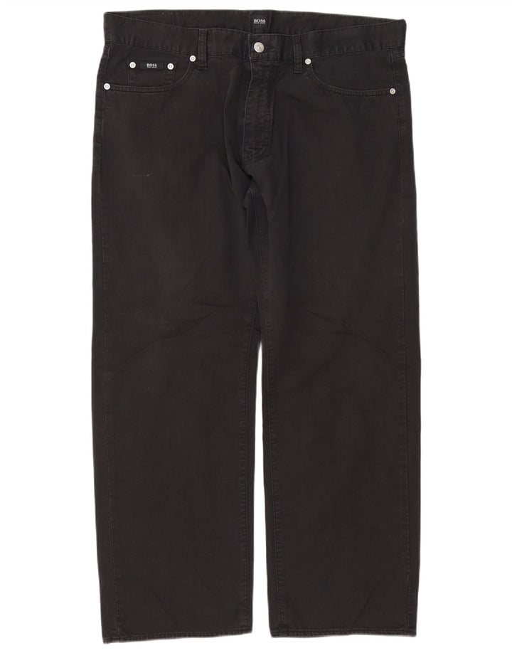 Hugo Boss Mens Straight Jeans W38 L30 Black Cotton