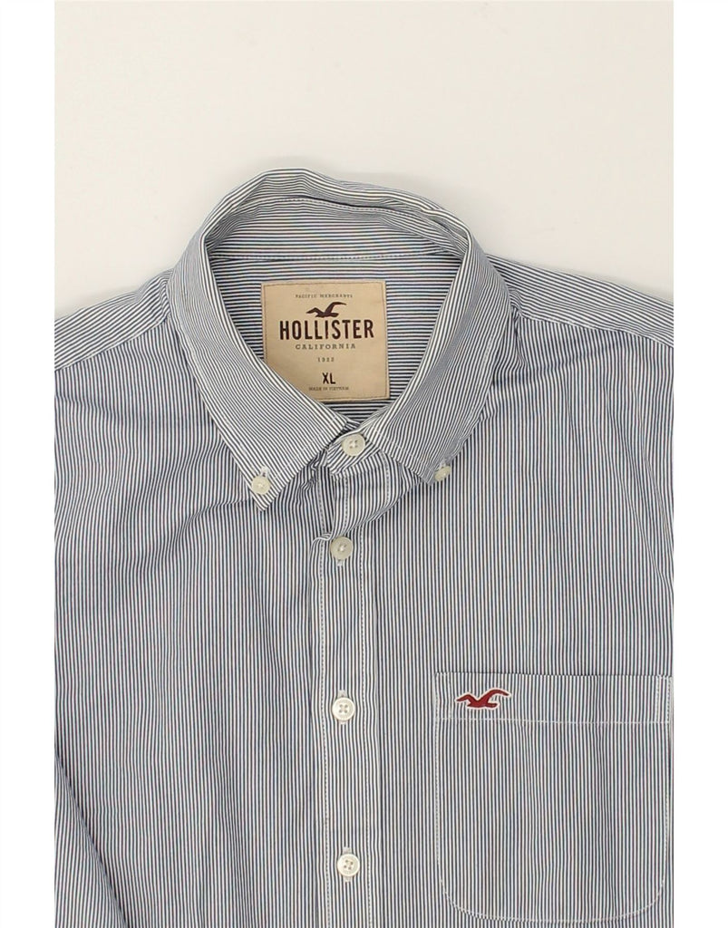 HOLLISTER Mens Shirt XL Grey Pinstripe Cotton | Vintage Hollister | Thrift | Second-Hand Hollister | Used Clothing | Messina Hembry 