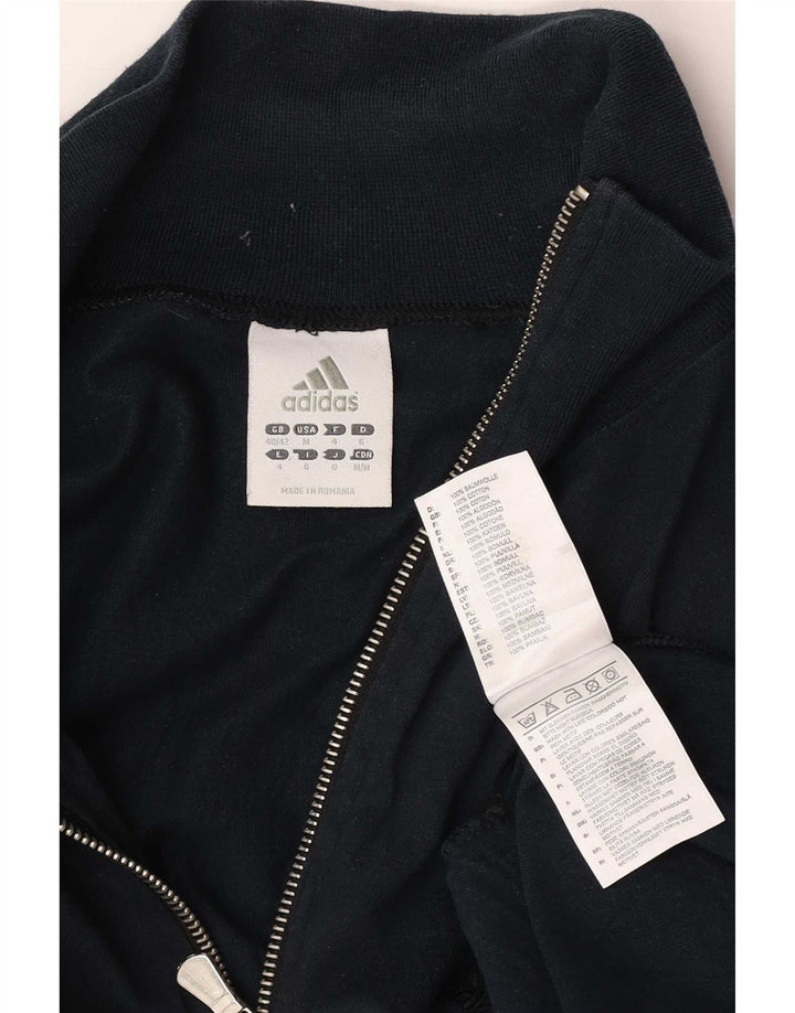 Adidas Mens Tracksuit Top Jacket UK 40/42 Medium Navy Blue Cotton