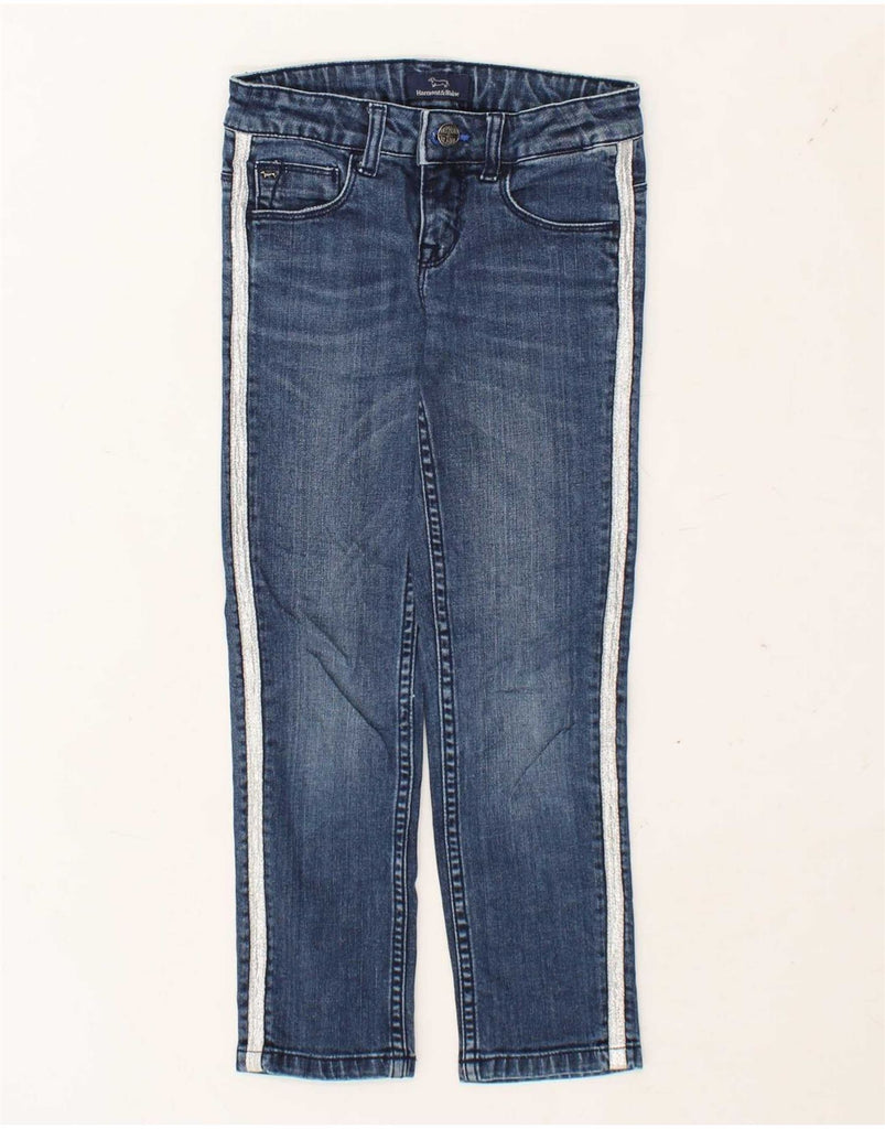 HARMONT & BLAINE Girls Slim Jeans 7-8 Years W22 L22 Blue Striped Cotton Vintage Harmont & Blaine and Second-Hand Harmont & Blaine from Messina Hembry 