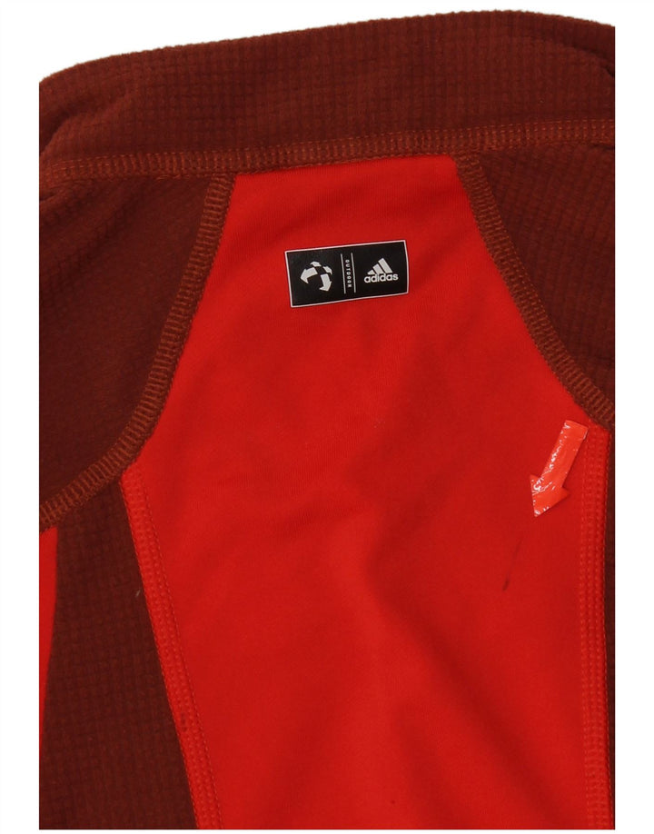 Adidas Womens Tracksuit Top Jacket UK 12 Medium Brown Colourblock Polyester