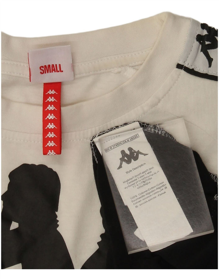 Kappa Mens Graphic T-Shirt Top Small White Colourblock Cotton