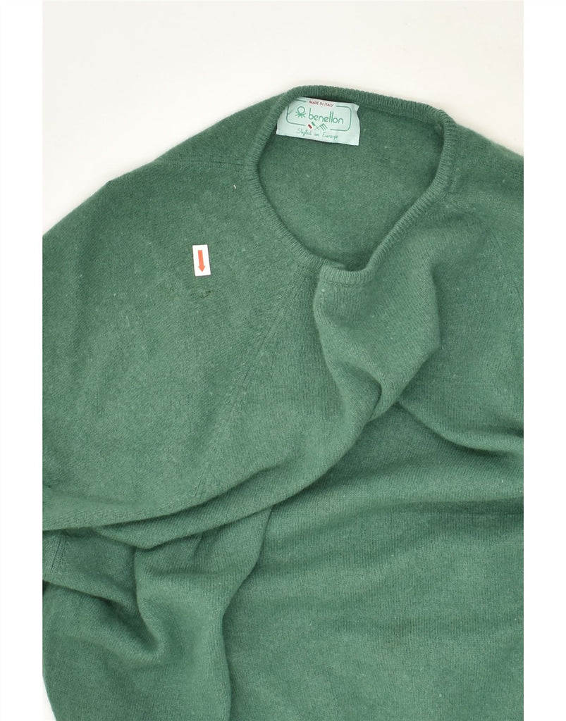 BENETTON Womens Boat Neck Jumper Sweater IT 52 2XL Green Wool | Vintage Benetton | Thrift | Second-Hand Benetton | Used Clothing | Messina Hembry 