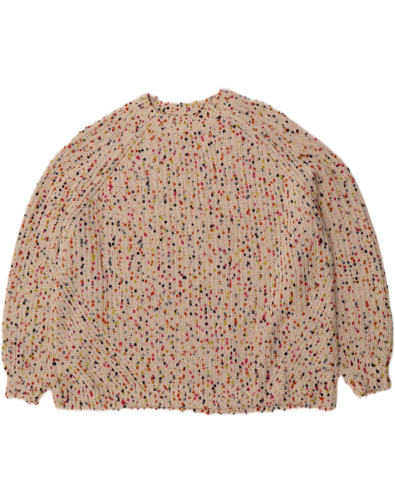 MARKS & SPENCER Womens Crew Neck Jumper Sweater UK 18 XL Beige Flecked Vintage Marks & Spencer and Second-Hand Marks & Spencer from Messina Hembry 