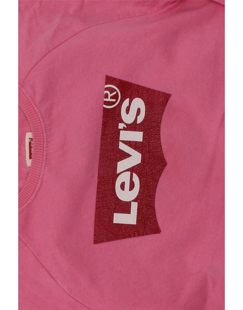 LEVI'S Girls Graphic Sweatshirt Jumper 15-16 Years Large  Pink Cotton | Vintage Levi's | Thrift | Second-Hand Levi's | Used Clothing | Messina Hembry 