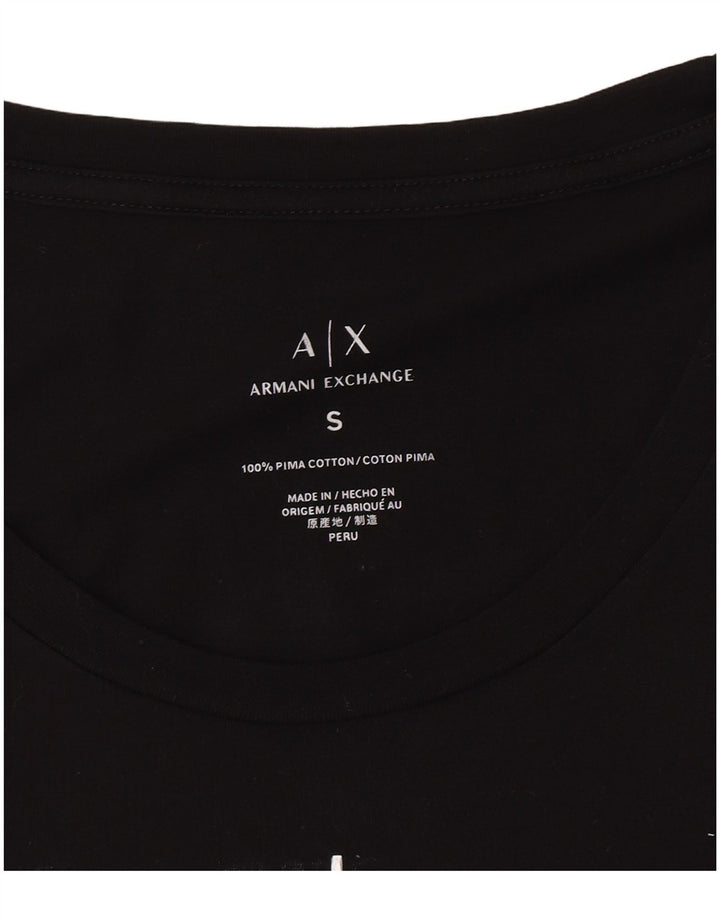 Armani Exchange Womens Graphic Top UK 8 Small Black Logo