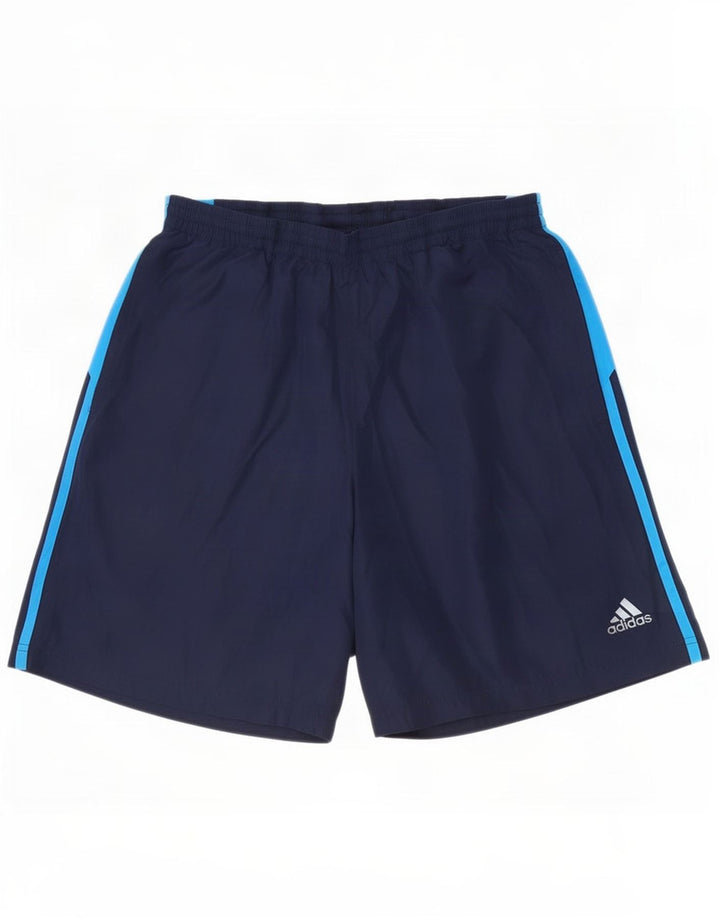 Adidas Mens Sport Shorts Large Navy Blue Colourblock Polyester