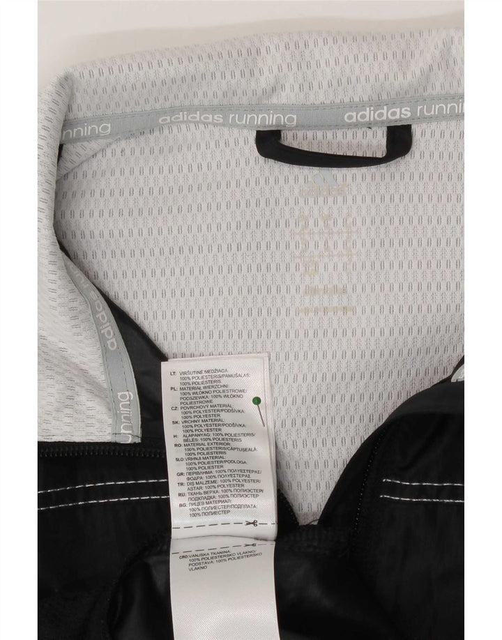 Adidas Mens Tracksuit Top Jacket Medium Black Colourblock Polyester