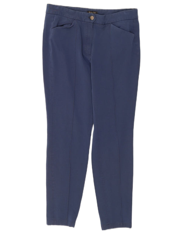 Massimo Dutti Womens Skinny Cropped Trousers EU 40 Medium W30 L25 Navy Blue