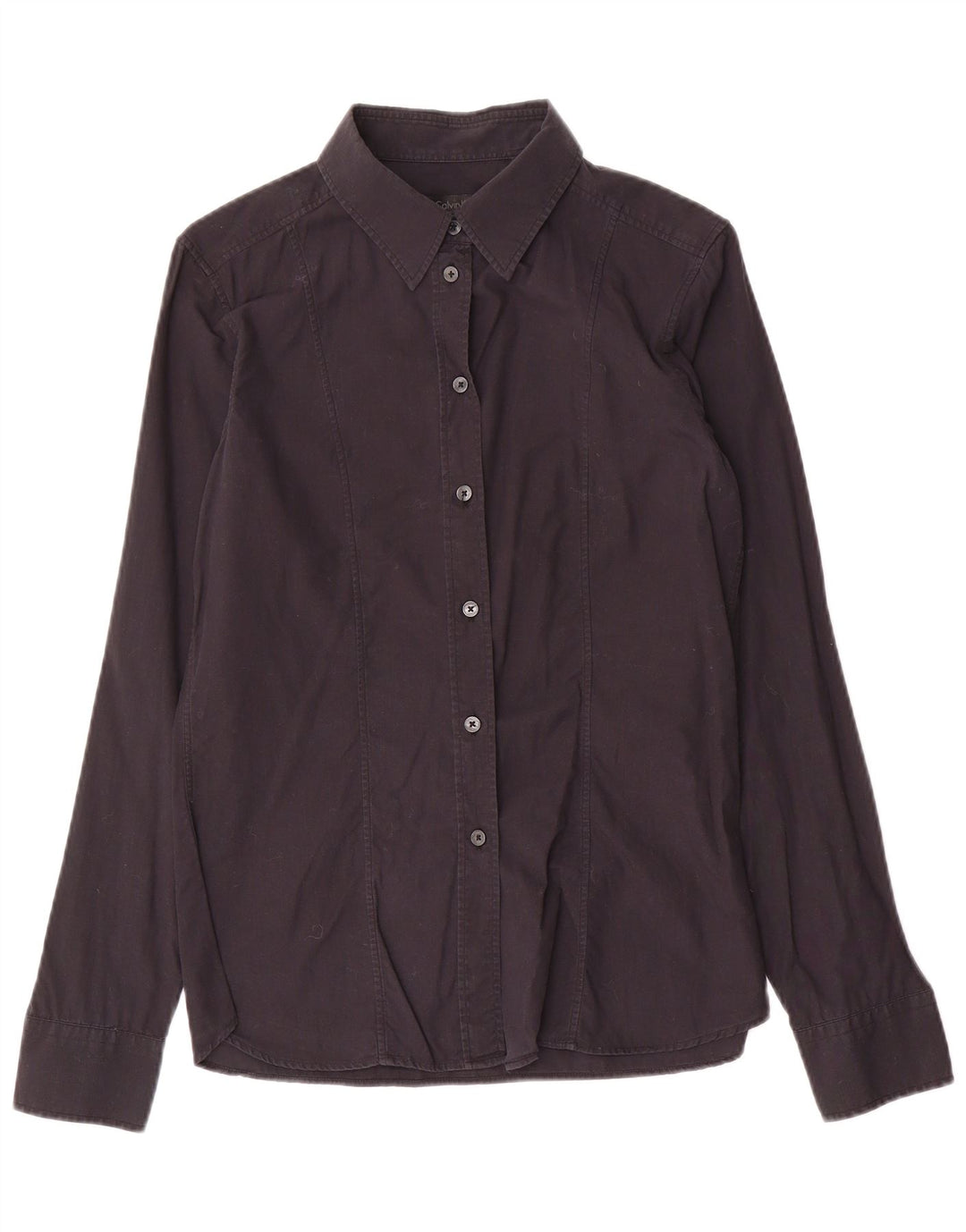 Calvin Klein Womens Shirt US 8 Medium Navy Blue Cotton