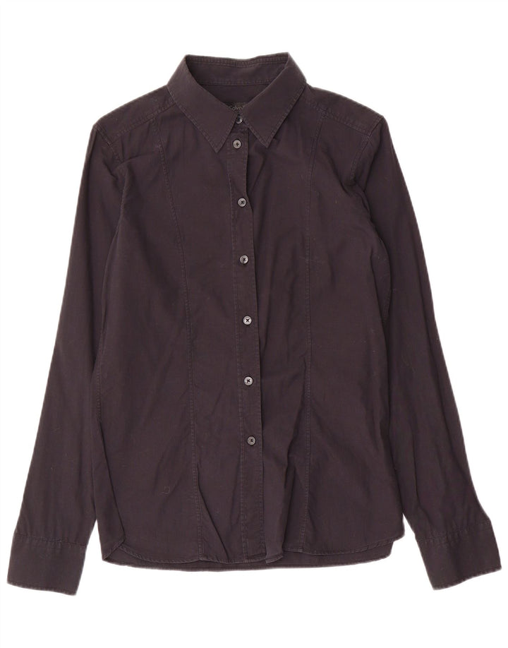 Calvin Klein Womens Shirt US 8 Medium Navy Blue Cotton