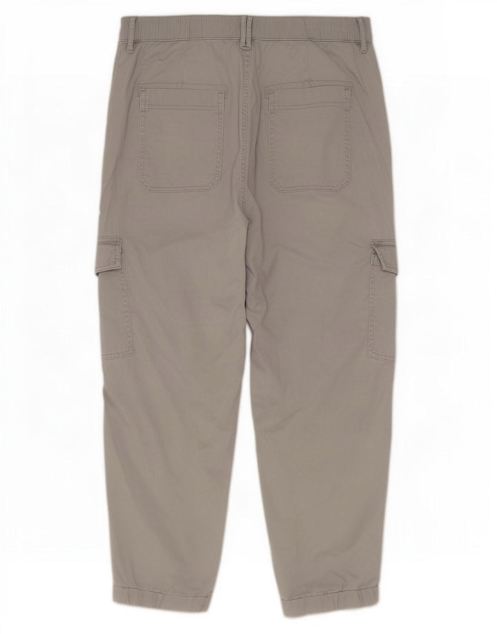 Marks & Spencer Womens Crop Cargo Trousers UK 14 Medium W30 L25 Grey