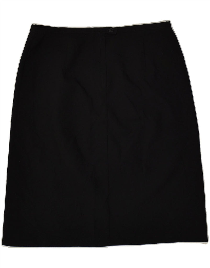 BENETTON Womens Straight Skirt IT 42 Medium W28 Black Polyester | Vintage Benetton | Thrift | Second-Hand Benetton | Used Clothing | Messina Hembry 