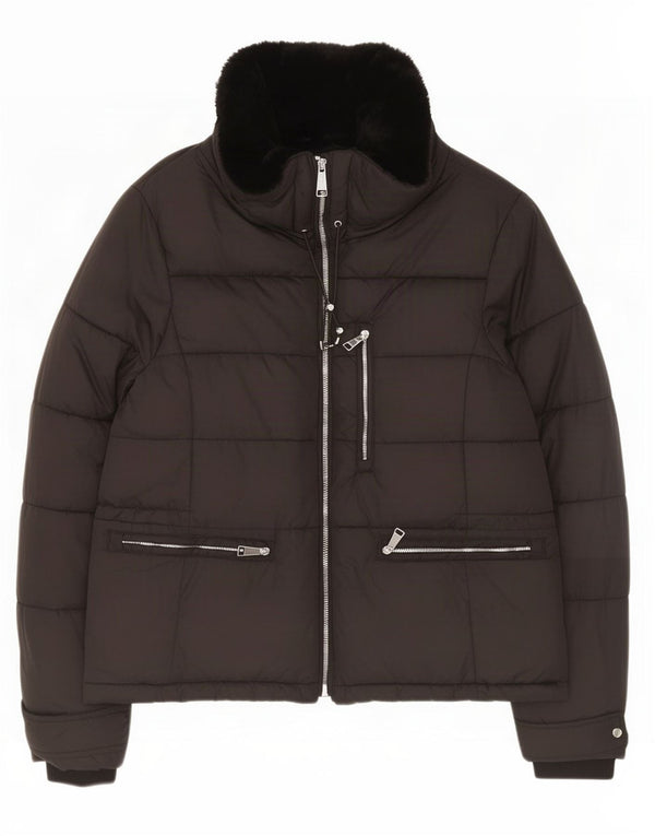 Zara Womens Padded Jacket UK 16 Large Black