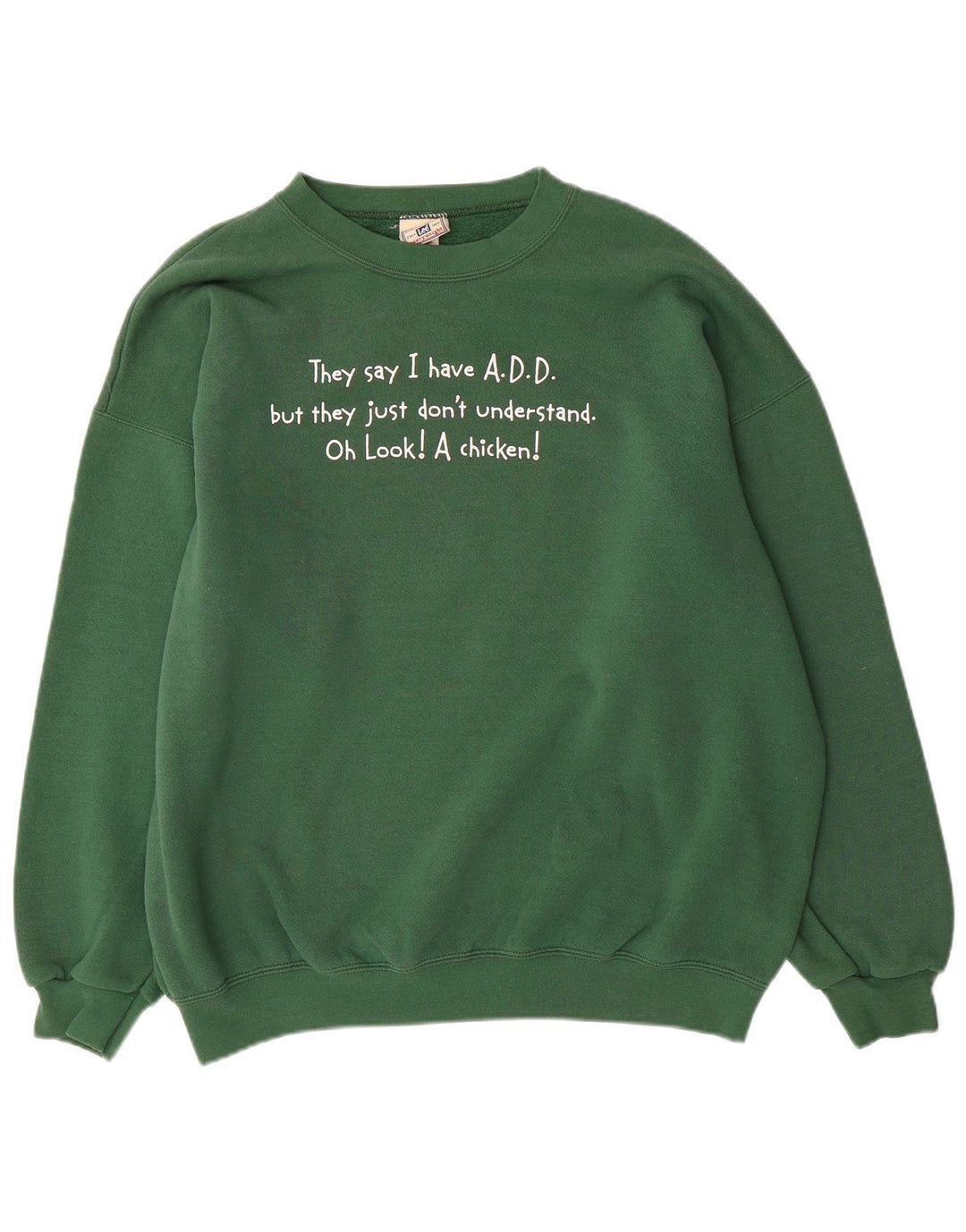 Lee Mens Graphic Sweatshirt Jumper XL Green Cotton