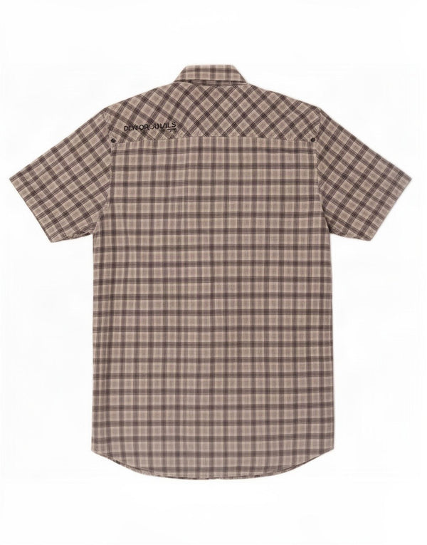 Jack & Jones Mens Short Sleeve Shirt Medium Grey Check Cotton