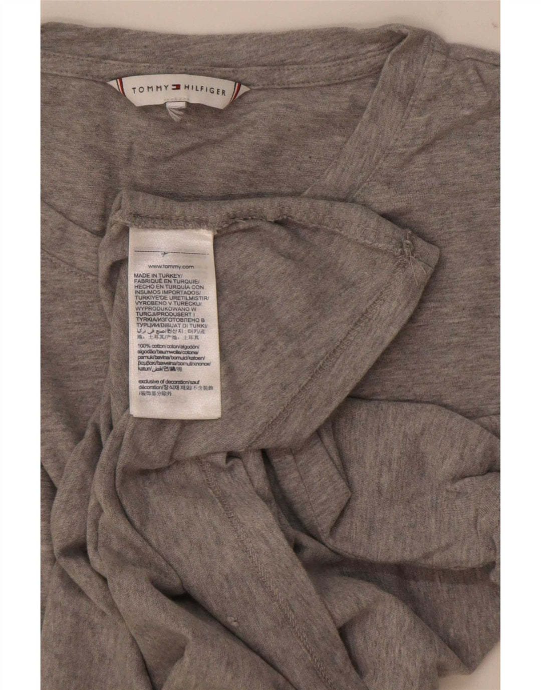 Tommy Hilfiger Mens T-Shirt Top Large Grey Flecked Cotton