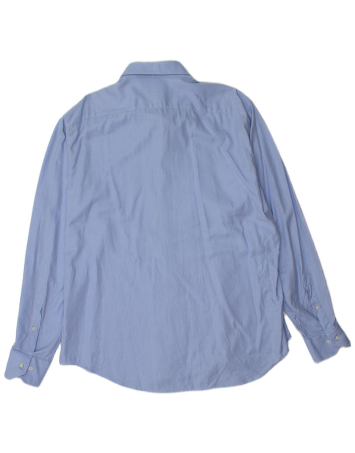 COVERI Mens Regular Fit Shirt Size 18 45 2XL Blue Cotton