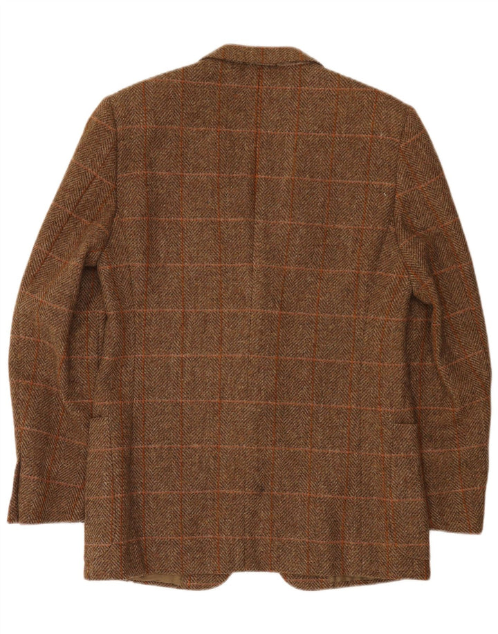Vintage Mens 2 Button Blazer Jacket IT 50 Large Brown Check Wool