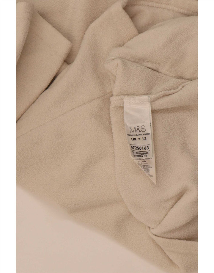 Marks & Spencer Womens Fleece Jacket UK 12 Medium Beige Polyester