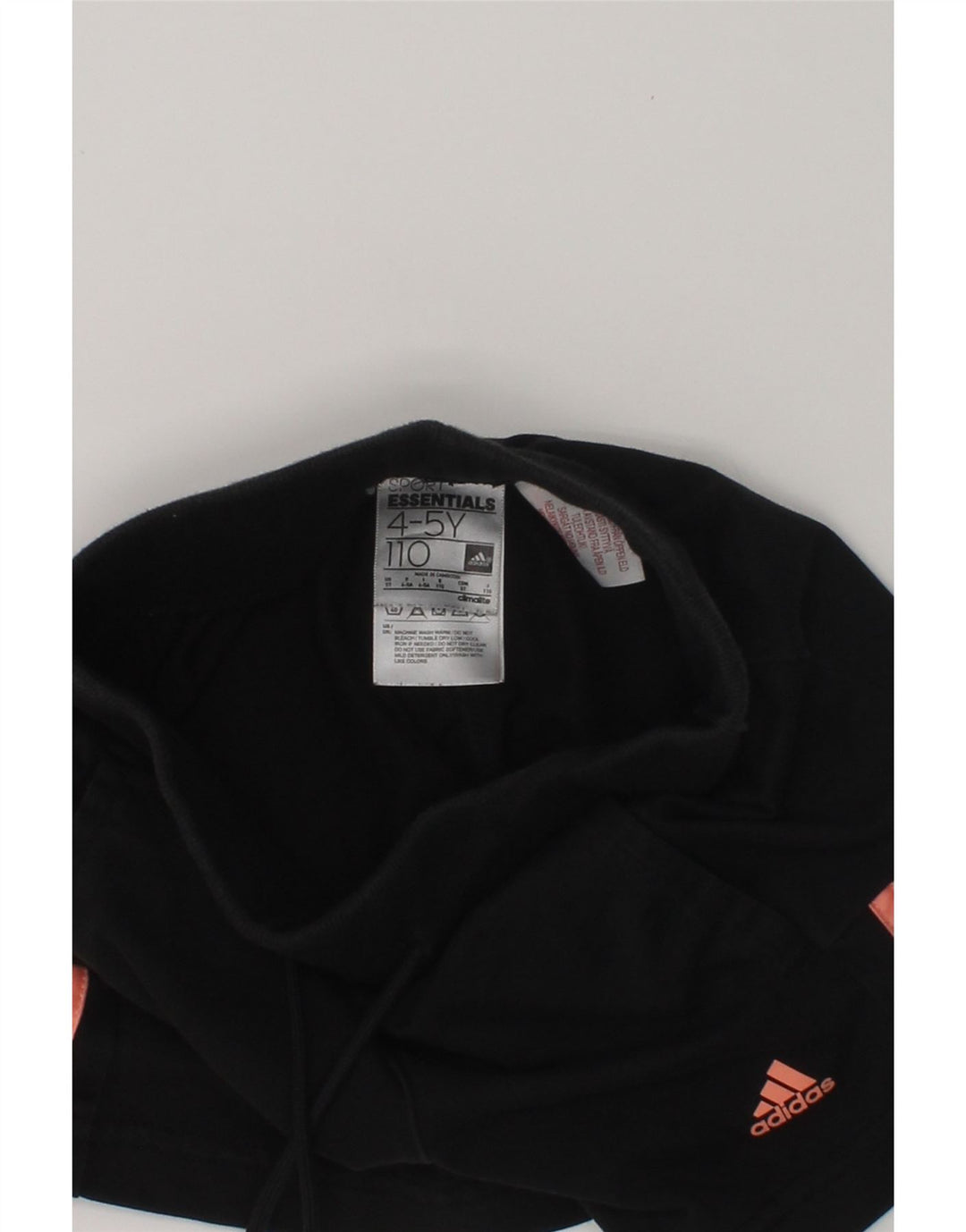 ADIDAS Girls Sport Shorts 4-5 Years Black Cotton | Vintage Adidas | Thrift | Second-Hand Adidas | Used Clothing | Messina Hembry 