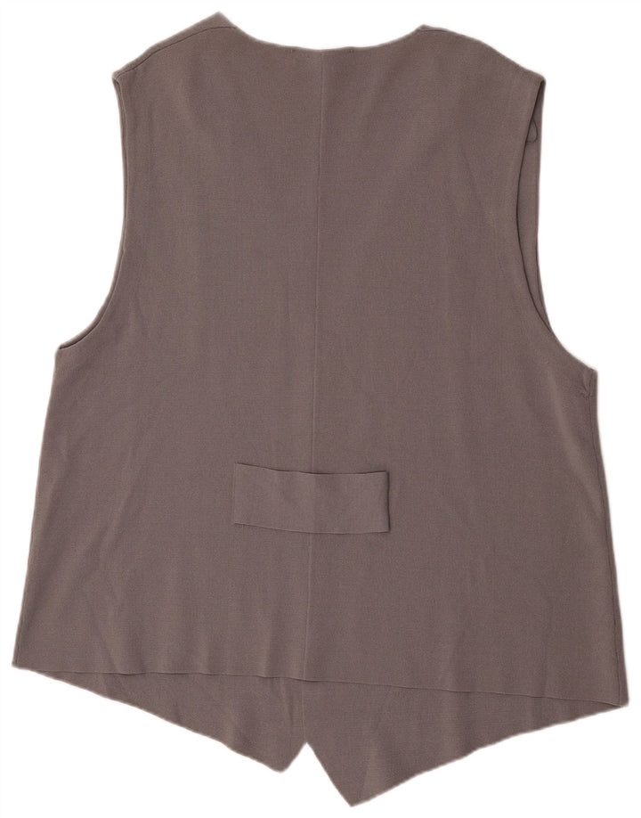 Zara Womens OPEN Waistcoat UK 10 Small Grey Viscose